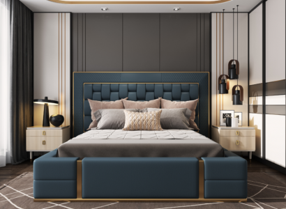Modern Betten Luxus Schlaf Zimmer Neu Bett Design Luxus Blau Doppelbet